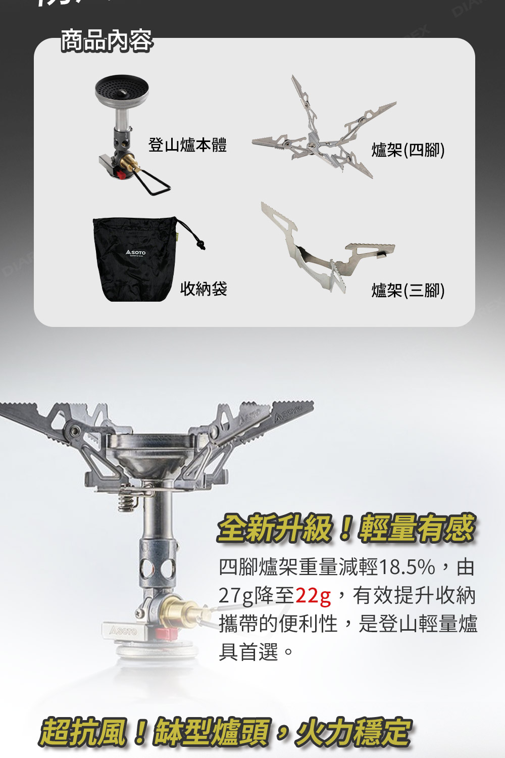 WindMaster! 超抗風×耐低溫,登山爐首選,超輕量!爐頭僅60g