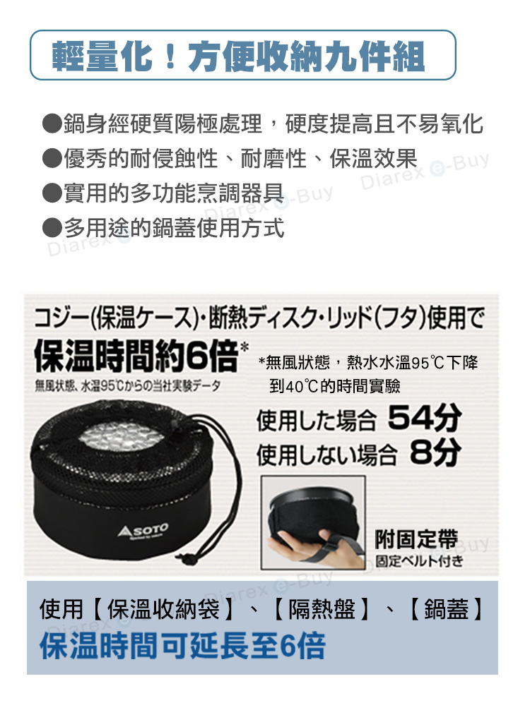 鍋蓋改版更輕量！體積更小！方便收納鍋具九件組