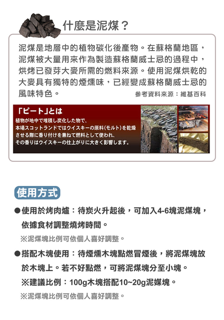 請與煙燻材料搭配使用